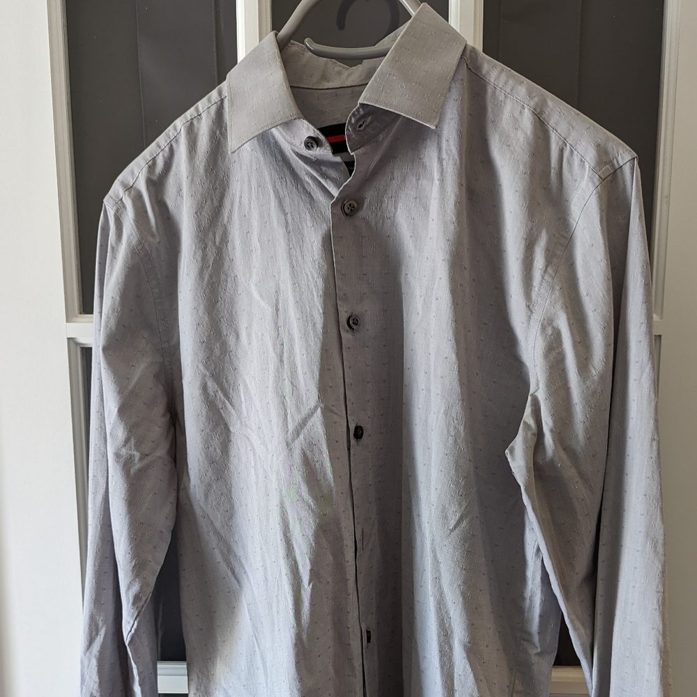 Men's J.Ferrar Button Dress shirt medium 15-15.5, 34-35 stretch